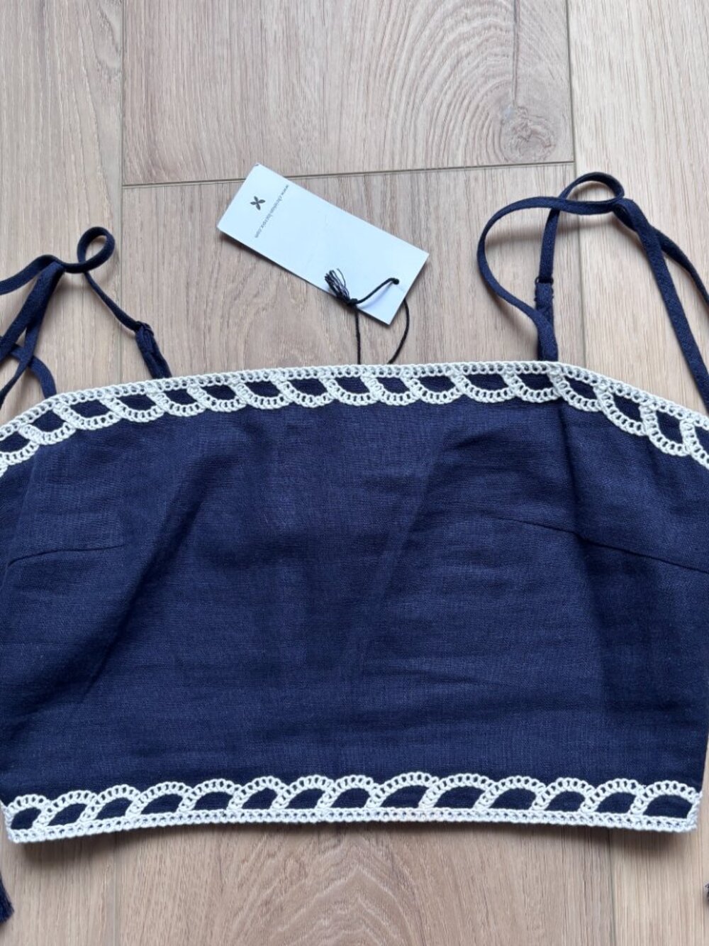 Christian Lacroix - NWT XS Women's Navy Linen blend embroidered 2 piece set - Picture 11 of 11